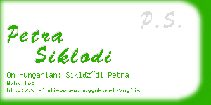 petra siklodi business card